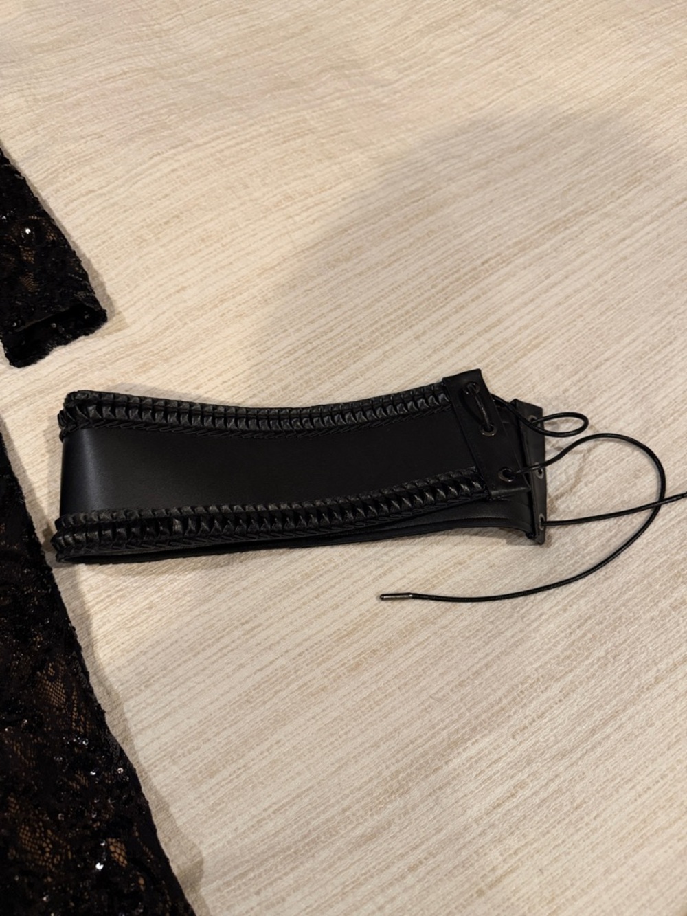 NADINE MERABI Black Sequin Lace Flared Jumpsuit - Picture 4 of 7